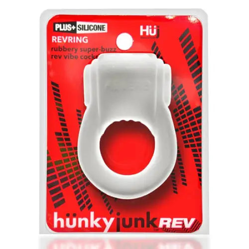 Hunkyjunk Revring Cockring with Bullet Vibrator White Ice - Cock Ring