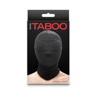 Hustler Taboo Closed Hood Black - a black mask with a black tag, perfect for discretion