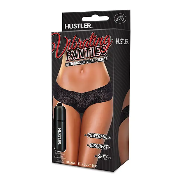 Hustler Toys Lace Up Back Vibrating Panty - Wearable Vibrator