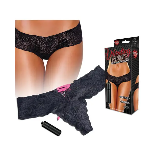 Hustler Toys Lace Up Back Vibrating Panty - Wearable Vibrator