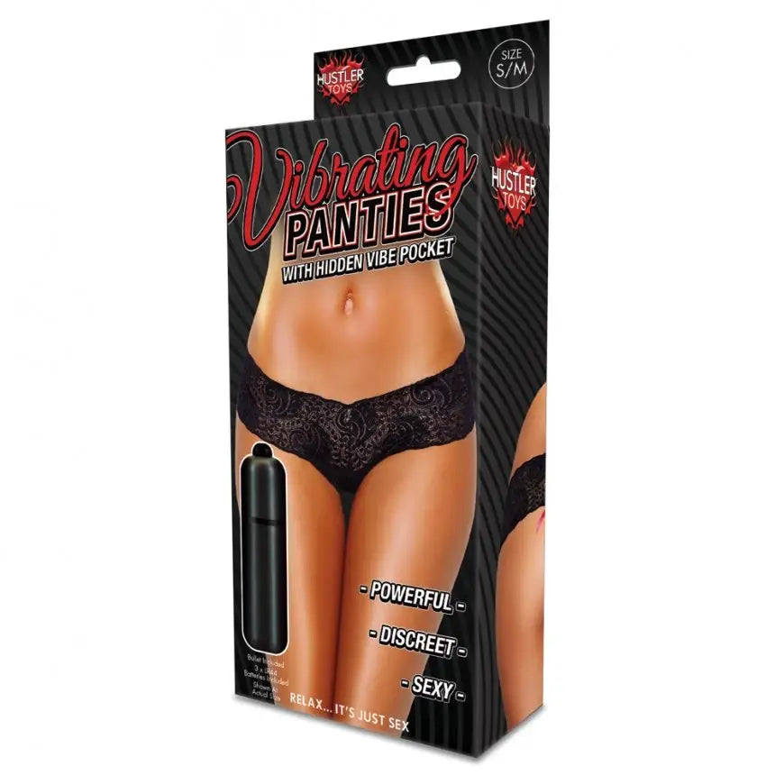 Hustler Toys Lace Up Back Vibrating Panty - Wearable Vibrator