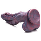 Hydra Sea Monster premium silicone dildo with a suction cup - red and purple marbled design