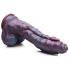 Premium silicone sea monster sex toy with suction cup in purple and blue tones