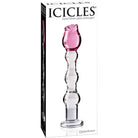 Icicles Dongs & Dildos Icicles No. 12 Hand Blown Glass Massager - Clear W/rose Tip at the Haus of Shag