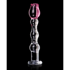 Icicles Dongs & Dildos Icicles No. 12 Hand Blown Glass Massager - Clear W/rose Tip at the Haus of Shag