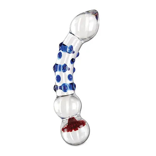 Icicles Dongs & Dildos Icicles No. 18 Hand Blown Glass Massager - Clear W/blue Knobs at the Haus of Shag