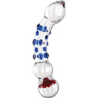 Icicles Dongs & Dildos Icicles No. 18 Hand Blown Glass Massager - Clear W/blue Knobs at the Haus of Shag