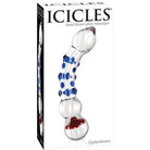 Icicles Dongs & Dildos Icicles No. 18 Hand Blown Glass Massager - Clear W/blue Knobs at the Haus of Shag