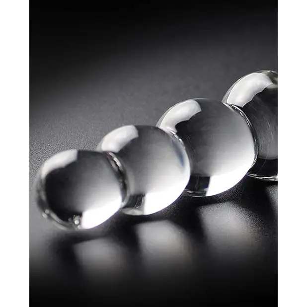 Hand blown glass spheres in a row – Icicles No. 2 Hand Blown Glass Massager - Clear Rippled