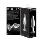 Hand blown glass anal plug with tapered shape and flared base - Icicles No. 26 Clear