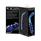 Hand blown glass massager with curved shape and bulbous protrusions by Icicles No. 31