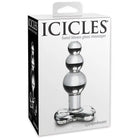 Hand-blown glass massager with flared base - Icicles No. 47 Clear Blown Glass Butt Plug