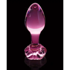 Pink glass perfume bottle with egg-shaped stopper resembling Icicles No. 48 Butt Plug - Pink