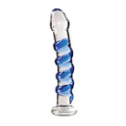 Icicles Dongs & Dildos Icicles No. 5 Hand Blown Glass Massager - Clear W/blue Swirls at the Haus of Shag