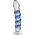 Icicles Dongs & Dildos Icicles No. 5 Hand Blown Glass Massager - Clear W/blue Swirls at the Haus of Shag