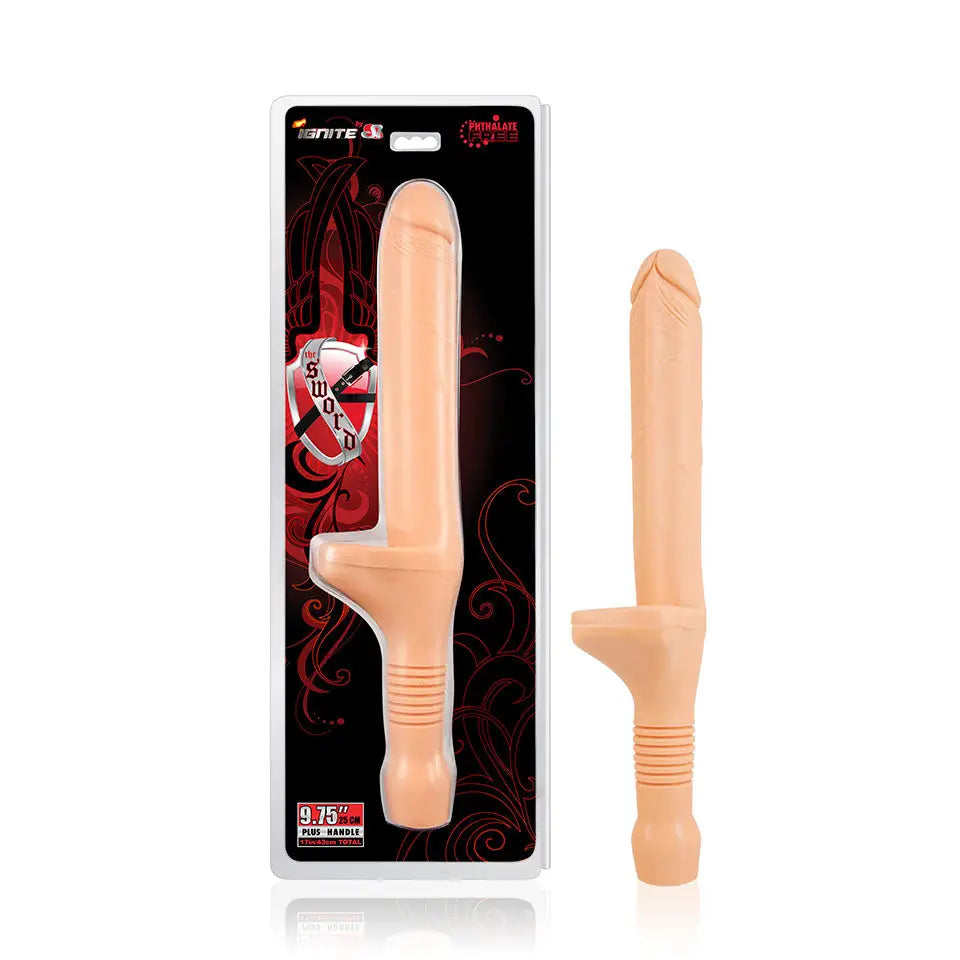 Ignite Sword W/handle Flesh - Realistic Dildo