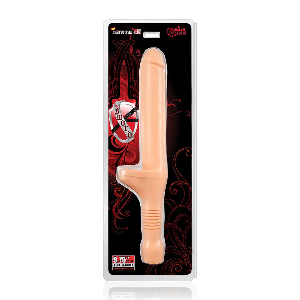 Ignite Sword W/handle Flesh - Realistic Dildo