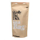 Tan resealable pouch displaying ’In A Bag 10’ Really Big Dick - Clear’ in bold, large text