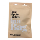 Doc Johnson Lingerie - Hanging In A Bag Lace Nipple Pasties - Black at the Haus of Shag