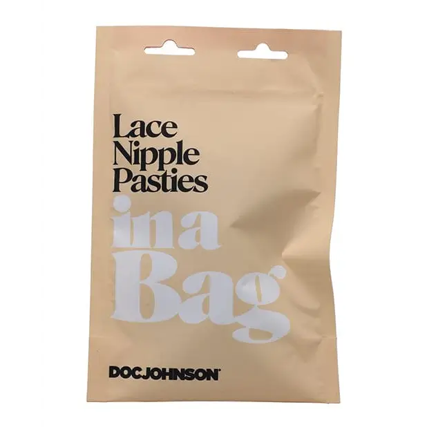 Doc Johnson Lingerie - Hanging In A Bag Lace Nipple Pasties - Black at the Haus of Shag