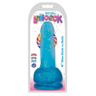 Inch Slim Stick With Balls Berry Ice Dildo - Blue Silicone Adult Novelty Toy in Packaging