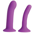 Incurve Silicone G-spot Duo Dildo Set with two purple curved silicone sex toys