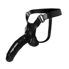 Infiltrator Hollow Strap-on with adjustable harness and black dildo for enhanced pleasure