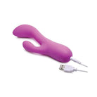 Purple silicone personal massager with USB cable - Hard Silicone Rabbit Vibrator