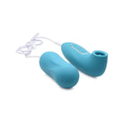 Turquoise Inmi Entwined Silicone thumping egg & clitoral stimulator with two components