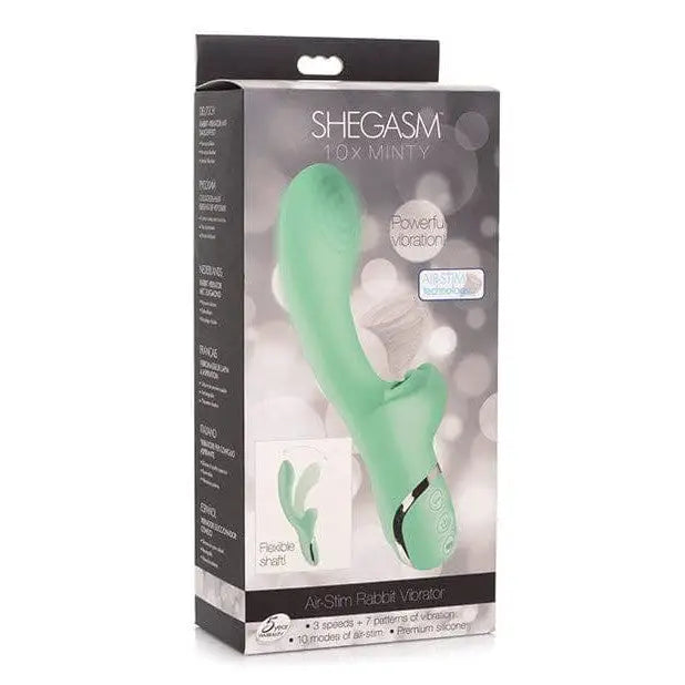 Shegasm Vibrator Green Inmi Shegasm 10x Minty Air Stim Rabbit Vibrator at the Haus of Shag