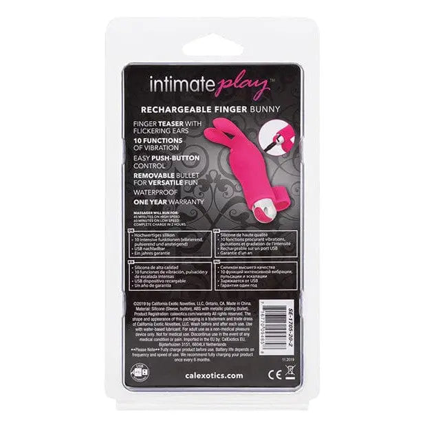 CalExotics Stimulators Intimate Play Rechargeable Finger Bunny - Pink at the Haus of Shag