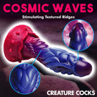 Intruder Alien Silicone Dildo: Purple Red Toy with Spiral Ridges and Suction Cup Base