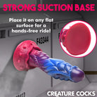 Intruder Alien Silicone Dildo: Colorful, anatomical design with suction cup base for water based lubricants