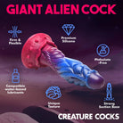 Intruder Alien Silicone Dildo with suction cup base for use with water based lubricants