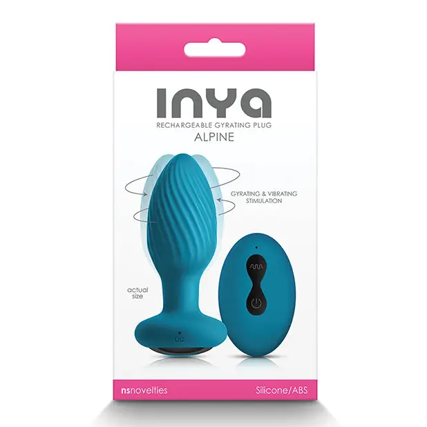 INYA Alpine Rechargeable Gyrating Plug Purple - Teal - Butt Plug