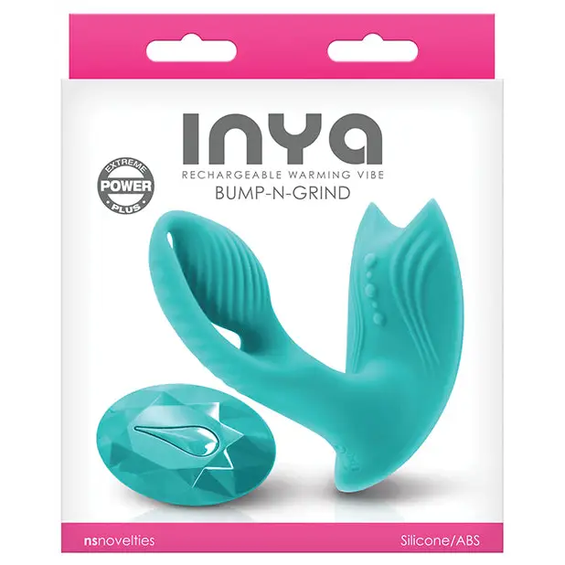 INYA Bump-N-Grind Rechargeable Warming Dual Stimulator Teal - Wearable Vibrator