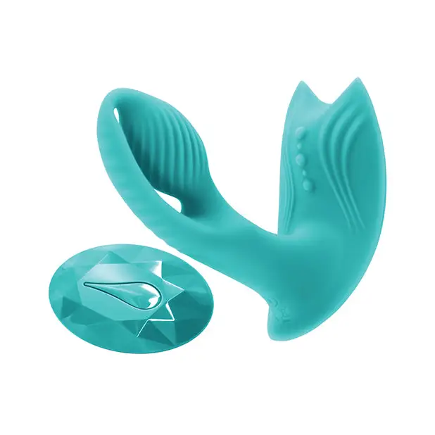 INYA Bump-N-Grind Rechargeable Warming Dual Stimulator Teal - Wearable Vibrator