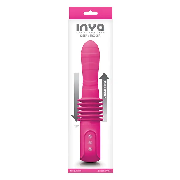 INYA Deep Stroker Rechargeable Thrusting Vibrator Pink - Manual Stroker