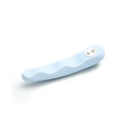 Blue plastic handle with white grip on iroha MINAMO wavy rechargeable vibrator by TENGA