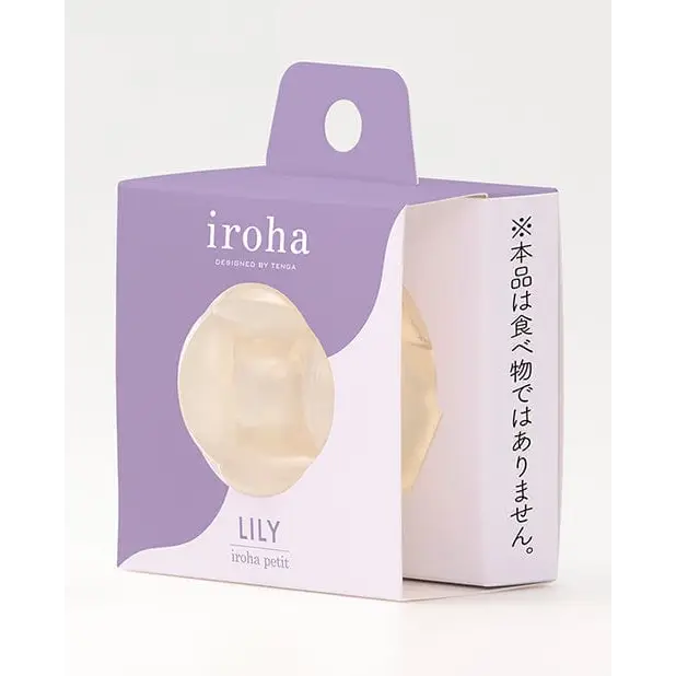 Lavender and white iroha petit lily product box labeled ’iroha LILY’ with Japanese text