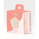 Pink and white packaging for Iroha Petit Plum, a plum-scented product with flower-shaped cutout