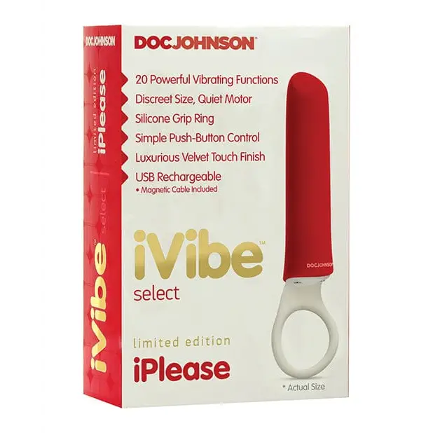 Doc Johnson Vibrator Ivibe Select Iplease Limited Edition - Red/white at the Haus of Shag