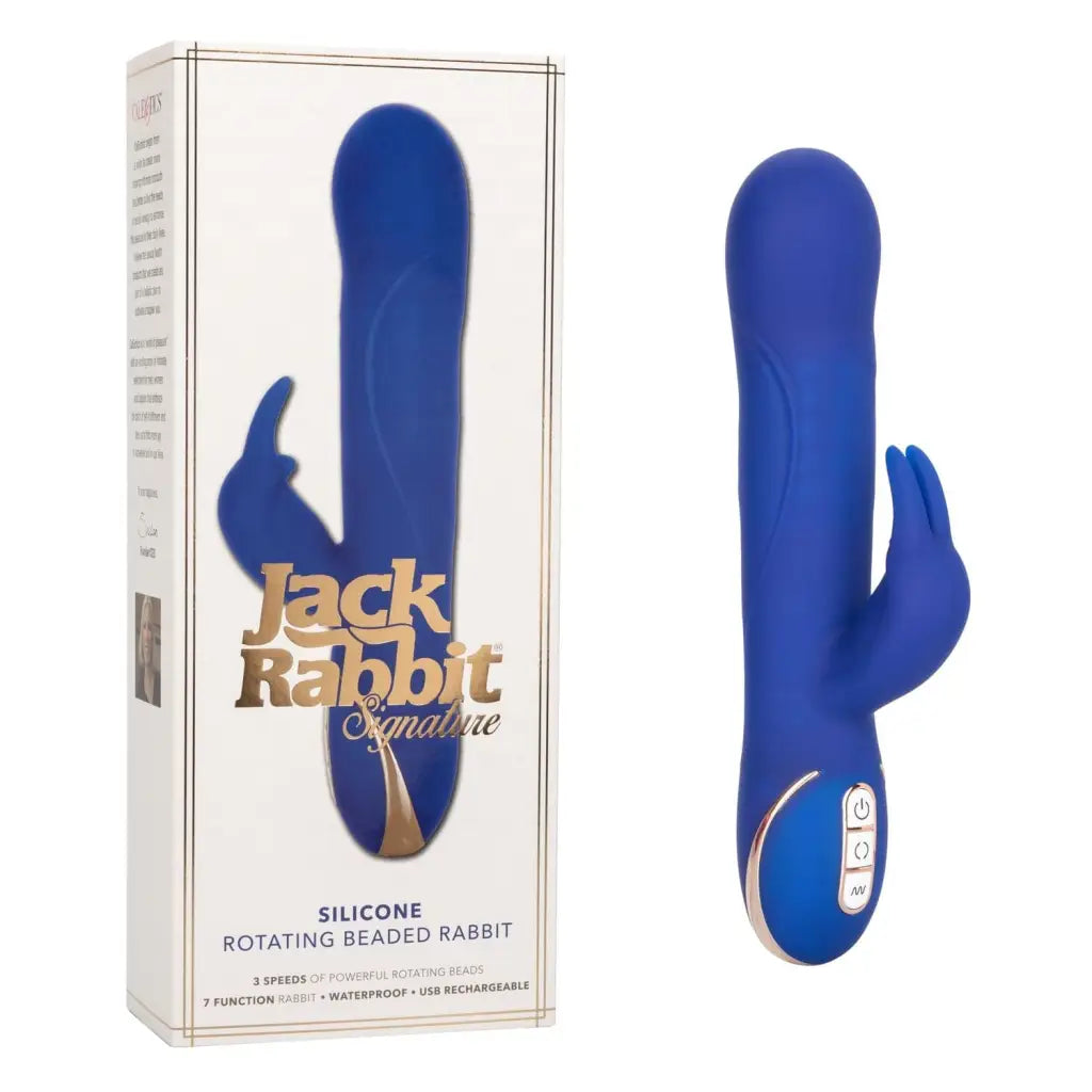 CalExotics Vibrator Jack Rabbit Signature Silicone Rotating Beaded Rabbit at the Haus of Shag