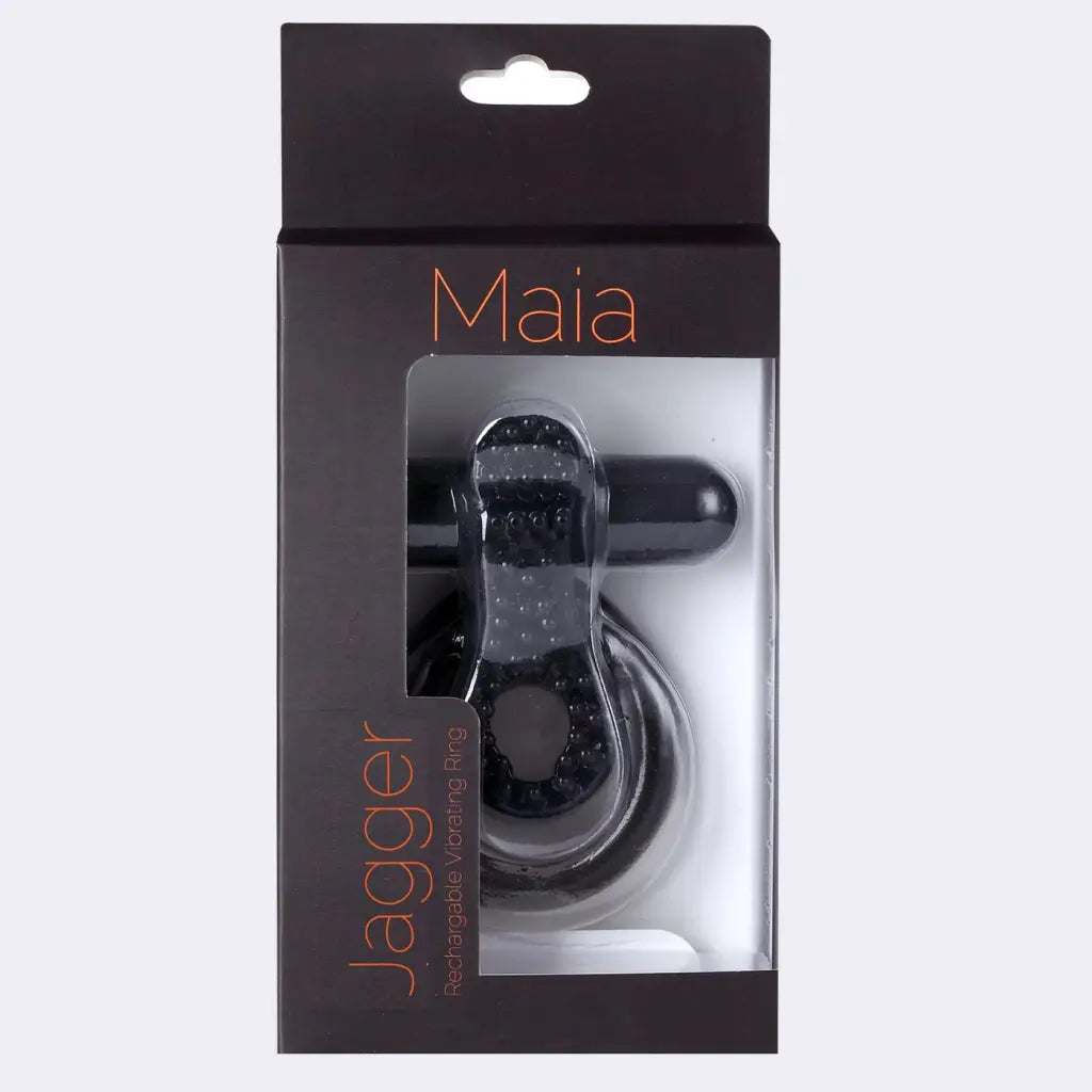 Jagger Rechargeable Vibrating Cock Ring Black Sleeve - Cock Ring