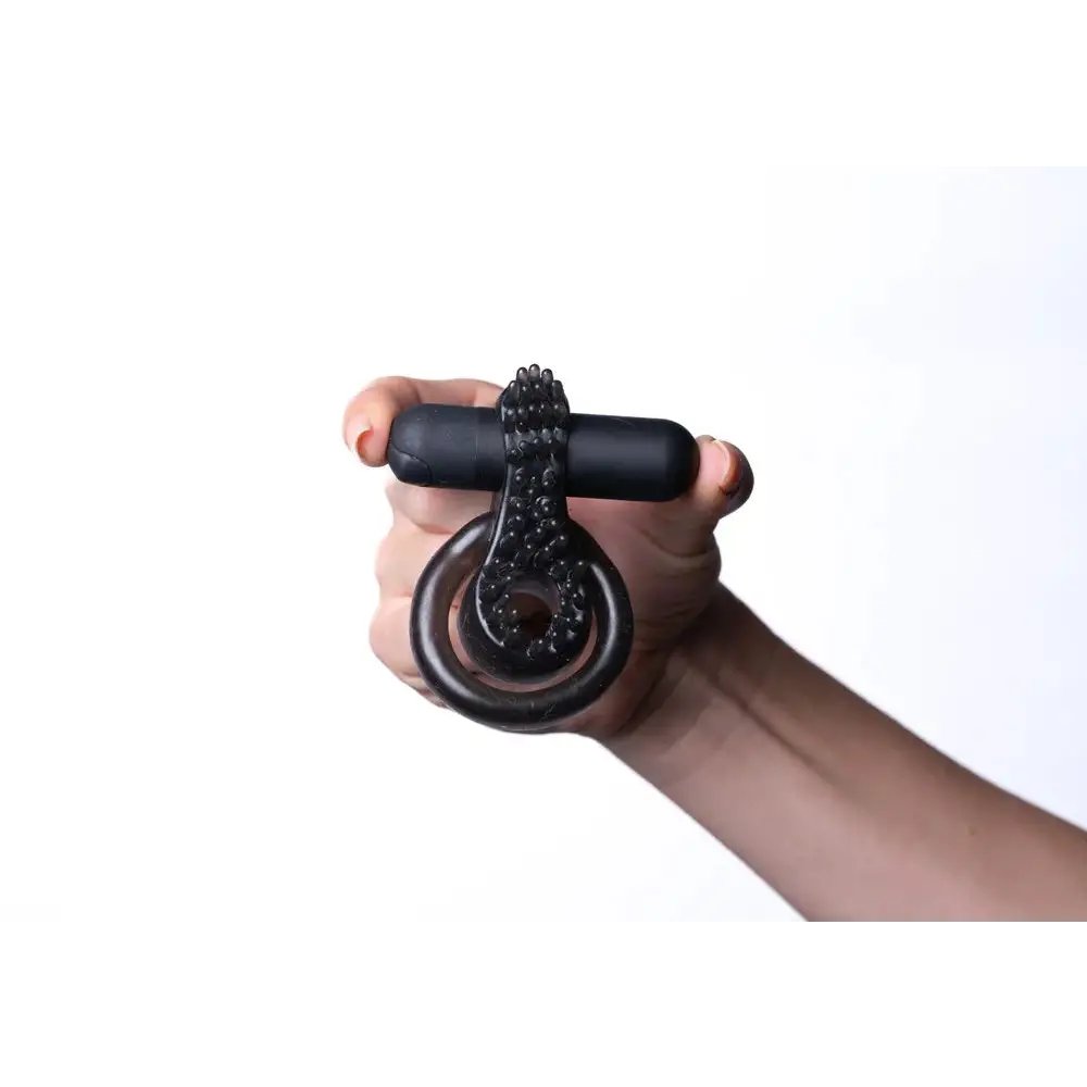 Jagger Rechargeable Vibrating Cock Ring Black Sleeve - Cock Ring