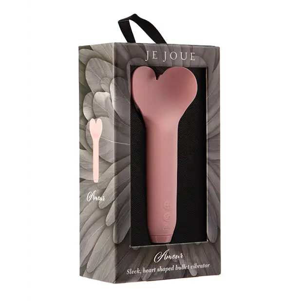 Je Joue Amour Rechargeable Silicone Heart-Shaped Fluttering Tip Bullet Vibrator Pale Rosette - Bullet Vibrator