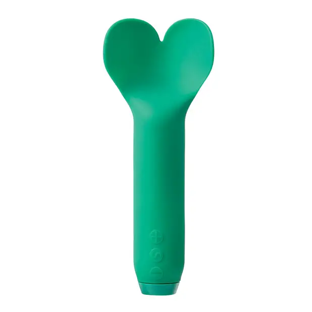 Je Joue Amour Rechargeable Silicone Heart-Shaped Fluttering Tip Bullet Vibrator Pale Rosette - Emerald Green - Bullet