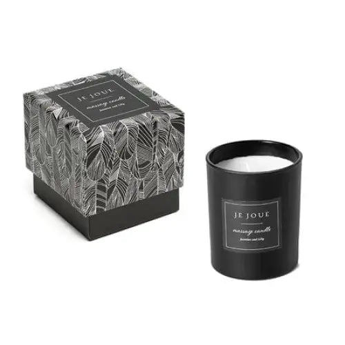 Je Joue Jasmine Lily Massage Candle in black glass with matching decorative box