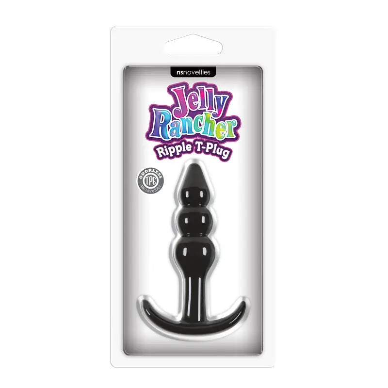 Jelly Rancher T Plug Ripple - Black - Butt Plug