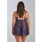 Jennie Cross Dyed Galloon Lace & Mesh Babydoll Navy - Babydoll